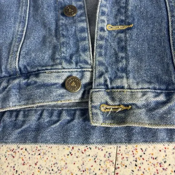 Vintage 90’s LIZ WEAR Women’s Denim Jacket Vest Small 100% Cotton Alt Punk Core - Picture 5 of 7